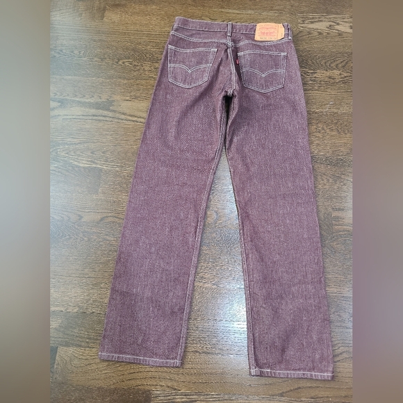 Levi's 501 XX  Denim Men's Jeans Burgundy Color Sz.34×34 - Picture 4 of 10